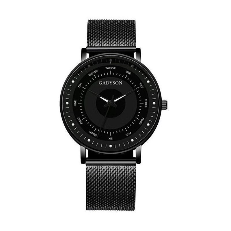 Mode Hommes Montre Affichage Lumineux Simple Business Bracelet En Acier Inoxydable Montre À Quartz