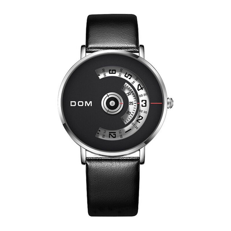 Mode Hommes Montre Cadran Créatif 3atm Montre À Quartz Étanche