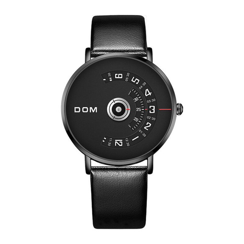 Mode Hommes Montre Cadran Créatif 3atm Montre À Quartz Étanche