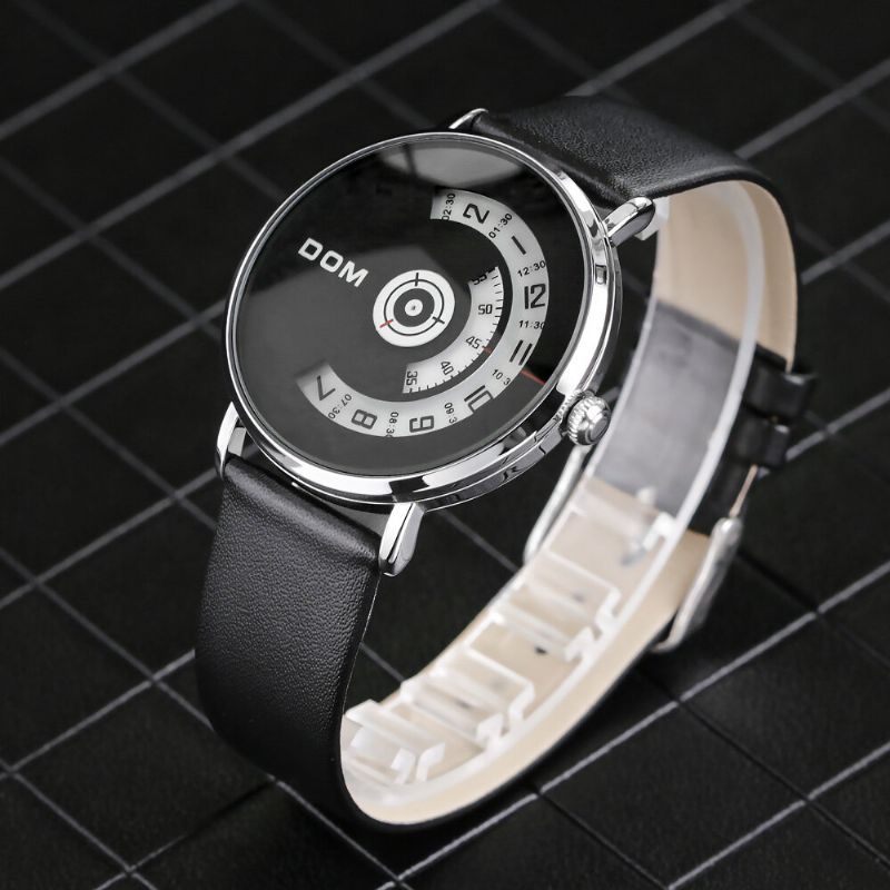 Mode Hommes Montre Cadran Créatif 3atm Montre À Quartz Étanche