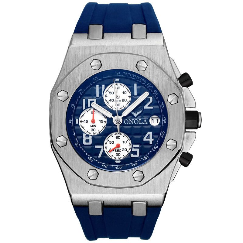 Mode Hommes Montre Date Affichage Chronographe Étanche Multi-fonction Classique Quartz Montre