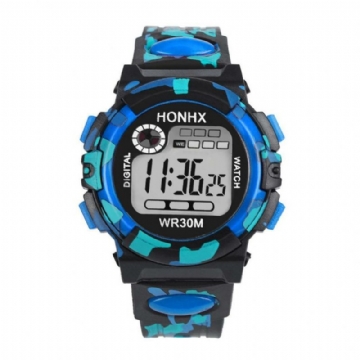 Mode Hommes Montre Lumineuse Date Semaine Affichage Multi-fonction Camouflage Sport Montre Numérique