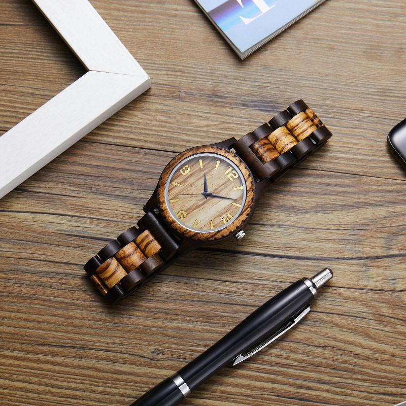 Montre En Bois De Mode Cadran Simple Hommes Montre De Mode Montre À Quartz