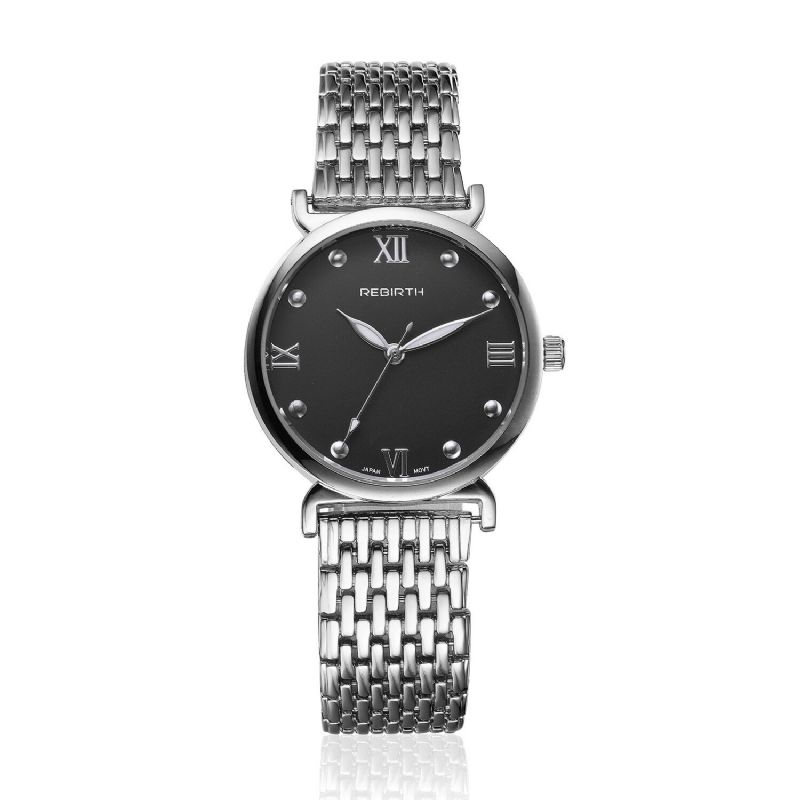 Montre-bracelet En Acier Au Design Élégant Pour Femme Chiffres Romains Montres À Quartz