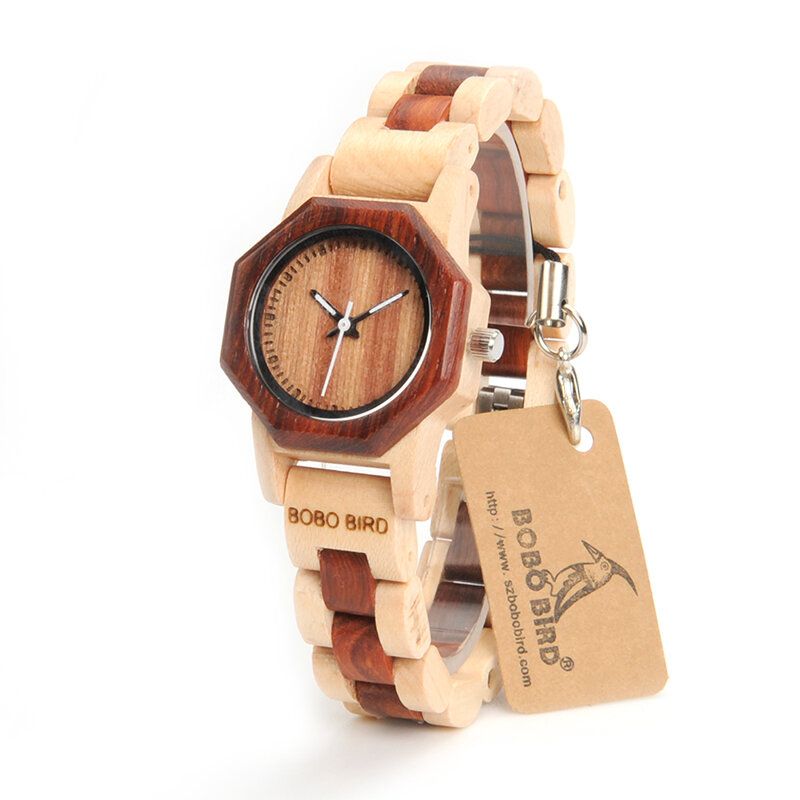 Montre-bracelet En Bois Légère À La Mode Montre À Quartz À Petit Cadran