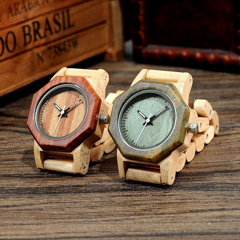 Montre-bracelet En Bois Légère À La Mode Montre À Quartz À Petit Cadran