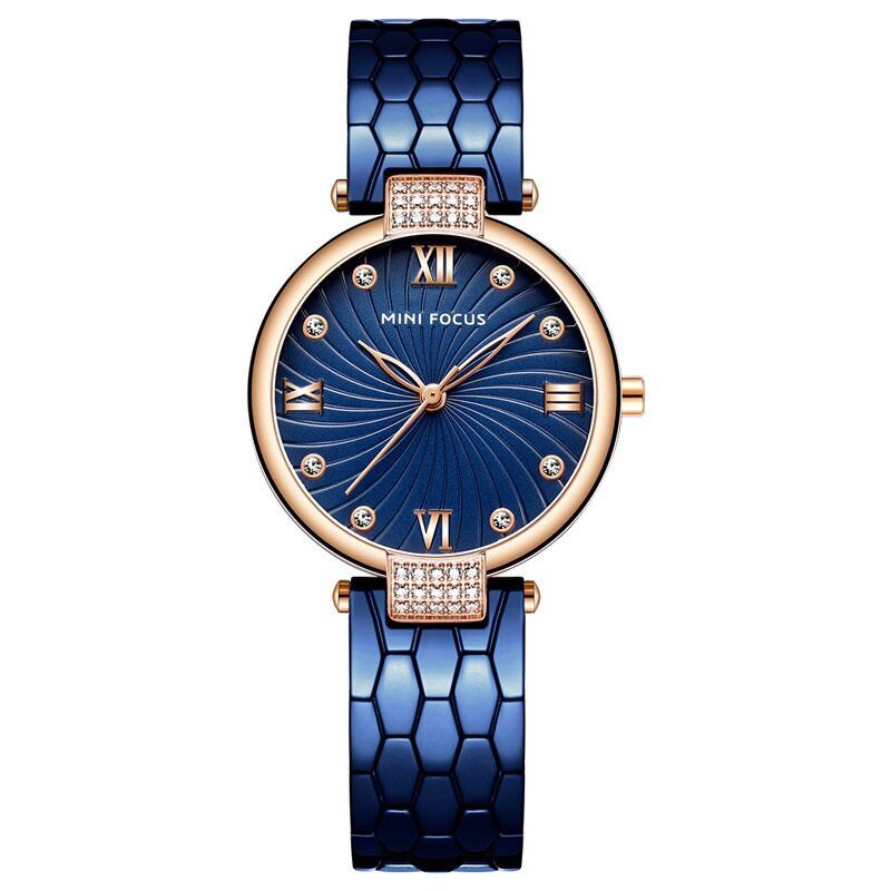 Montre-bracelet En Cristal Pour Femme Avec Bracelet En Acier