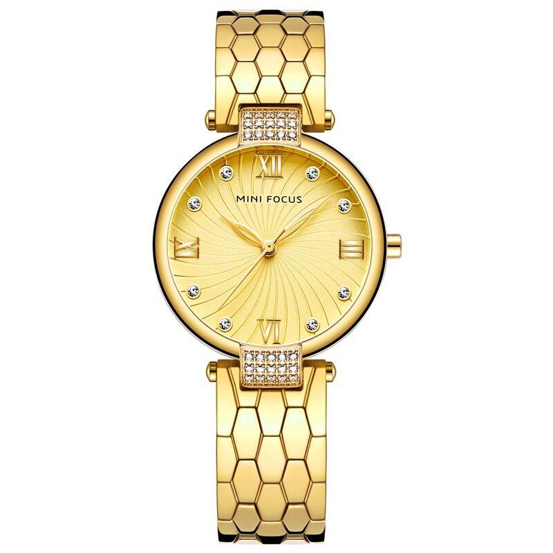 Montre-bracelet En Cristal Pour Femme Avec Bracelet En Acier