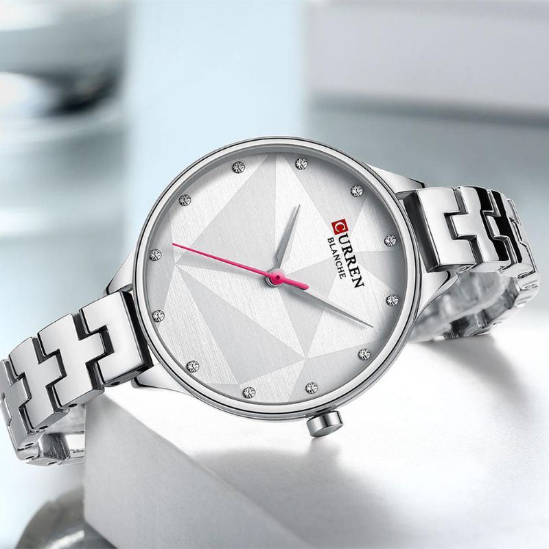 Montre-bracelet Pour Dames Au Design Élégant Montre À Quartz En Cristal Entièrement En Acier