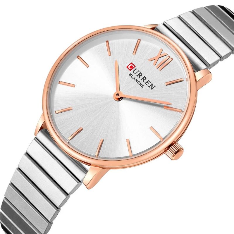 Montre-bracelet Pour Dames De Style Décontracté À La Mode Montres À Quartz Ultra Minces Avec Bande En Acier