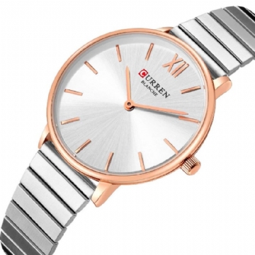 Montre-bracelet Pour Dames De Style Décontracté À La Mode Montres À Quartz Ultra Minces Avec Bande En Acier