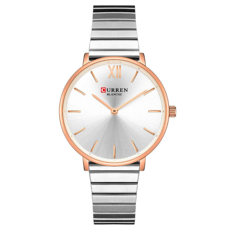 Montre-bracelet Pour Dames De Style Décontracté À La Mode Montres À Quartz Ultra Minces Avec Bande En Acier