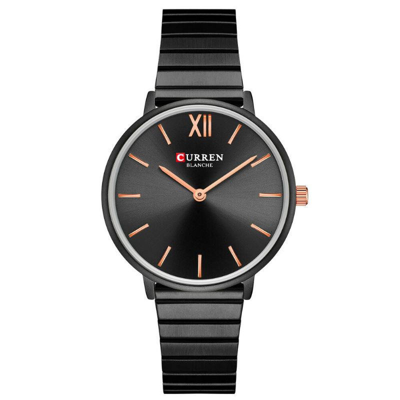 Montre-bracelet Pour Dames De Style Décontracté À La Mode Montres À Quartz Ultra Minces Avec Bande En Acier