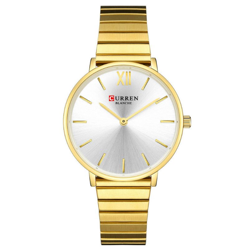 Montre-bracelet Pour Dames De Style Décontracté À La Mode Montres À Quartz Ultra Minces Avec Bande En Acier