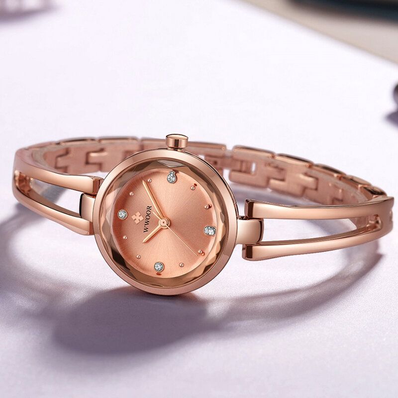 Montre-bracelet En Diamant Pour Femme Montre À Quartz En Acier De Style Professionnel