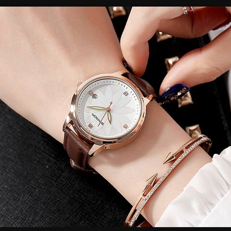 Montre-bracelet Élégante Pour Femme Avec Affichage De La Date Et Montre À Quartz