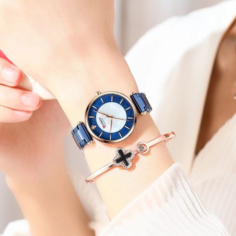 Montre-bracelet Étanche Pour Dames De Style Décontracté En Acier Inoxydable Montres À Quartz