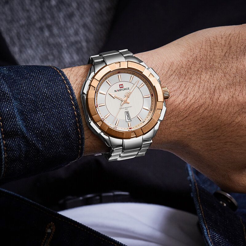 Montre-bracelet Étanche À La Mode Pour Hommes Montre À Quartz De Style Professionnel En Acier