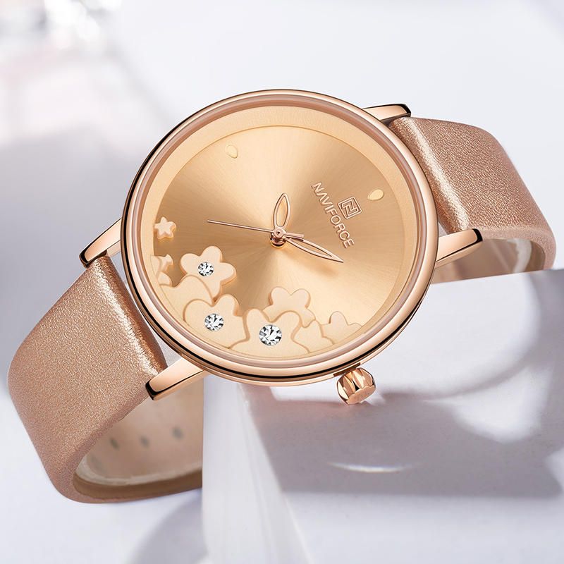 Montre-bracelet Pour Femme Au Design Élégant Montre À Quartz Avec Bracelet En Cuir Étanche