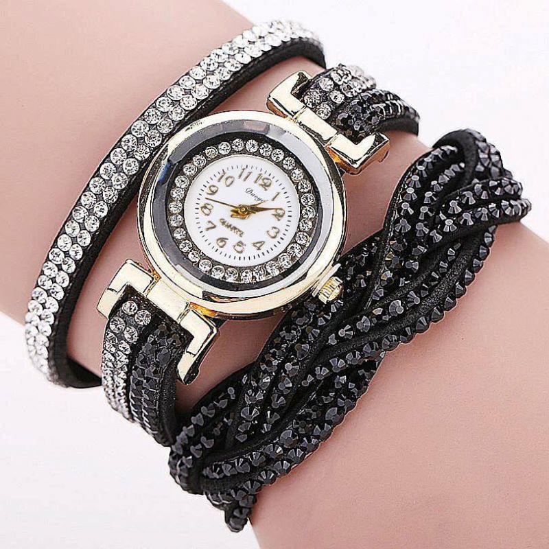 Montre-bracelet Pour Femme De Style Rétro En Cristal Montres À Quartz