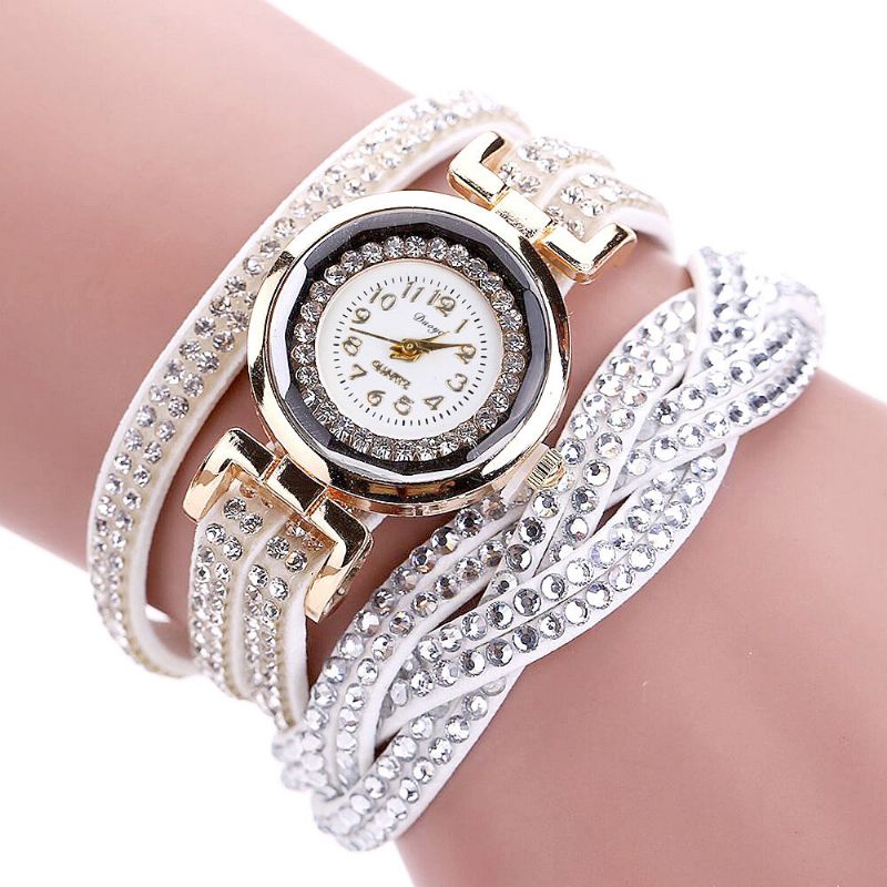 Montre-bracelet Pour Femme De Style Rétro En Cristal Montres À Quartz