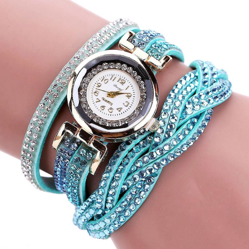 Montre-bracelet Pour Femme De Style Rétro En Cristal Montres À Quartz