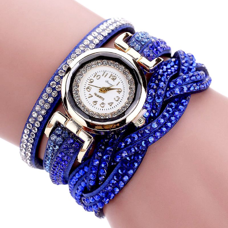 Montre-bracelet Pour Femme De Style Rétro En Cristal Montres À Quartz