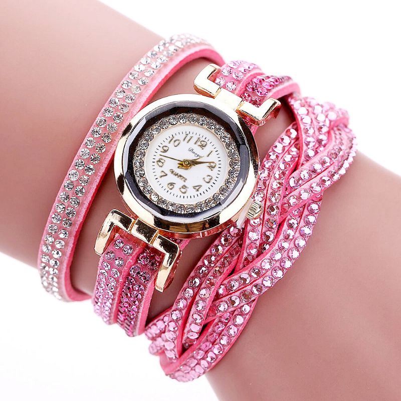 Montre-bracelet Pour Femme De Style Rétro En Cristal Montres À Quartz