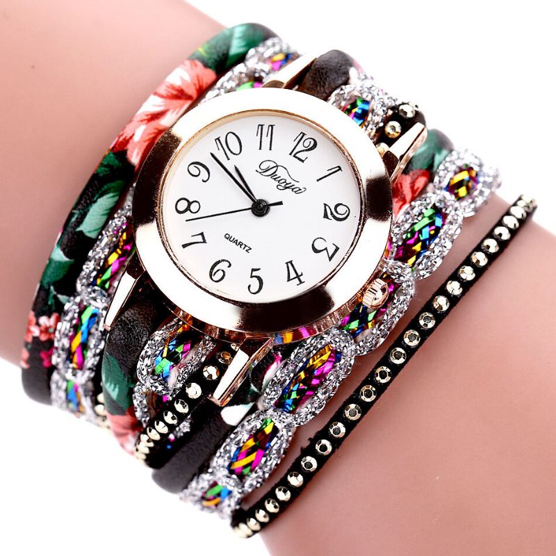 Montre-bracelet Pour Femme De Style Rétro Montre À Quartz Avec Strass