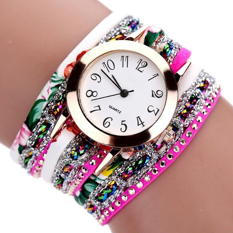 Montre-bracelet Pour Femme De Style Rétro Montre À Quartz Avec Strass