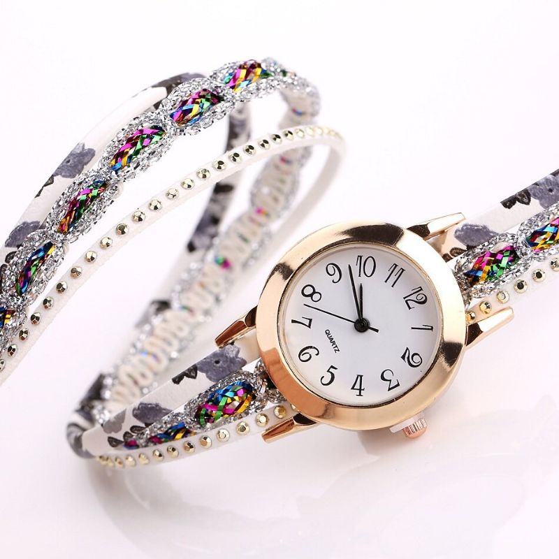 Montre-bracelet Pour Femme De Style Rétro Montre À Quartz Avec Strass