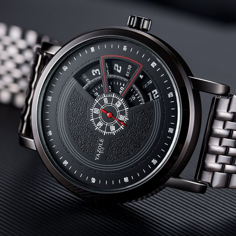 Montre-bracelet Pour Hommes Au Design Unique Montre À Quartz Créative De Style Professionnel En Acier