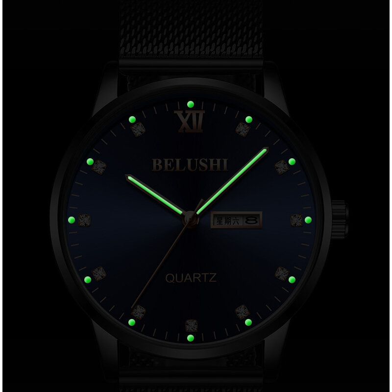 Montre-bracelet À La Mode Calendrier Lumineux Date Montre À Quartz Étanche Pour Hommes D'affaires