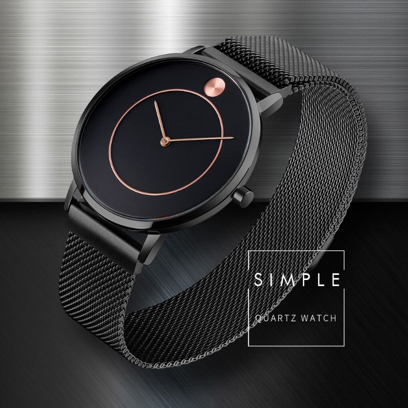 Montre-bracelet À La Mode Pour Hommes Ultra Minces Montre À Quartz Étanche De Style Professionnel