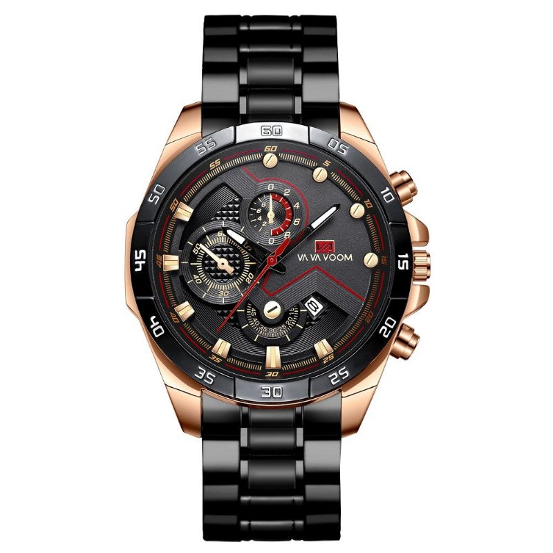 Montre Homme D'affaires Cadran Tridimensionnel Bracelet Acier Montre Quartz Étanche