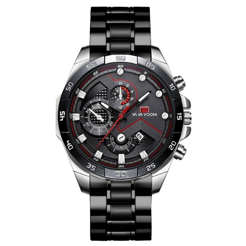 Montre Homme D'affaires Cadran Tridimensionnel Bracelet Acier Montre Quartz Étanche