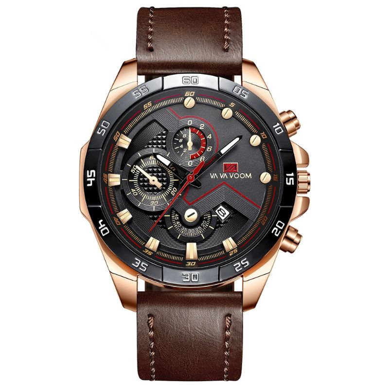 Montre Homme D'affaires Cadran Tridimensionnel Bracelet Acier Montre Quartz Étanche