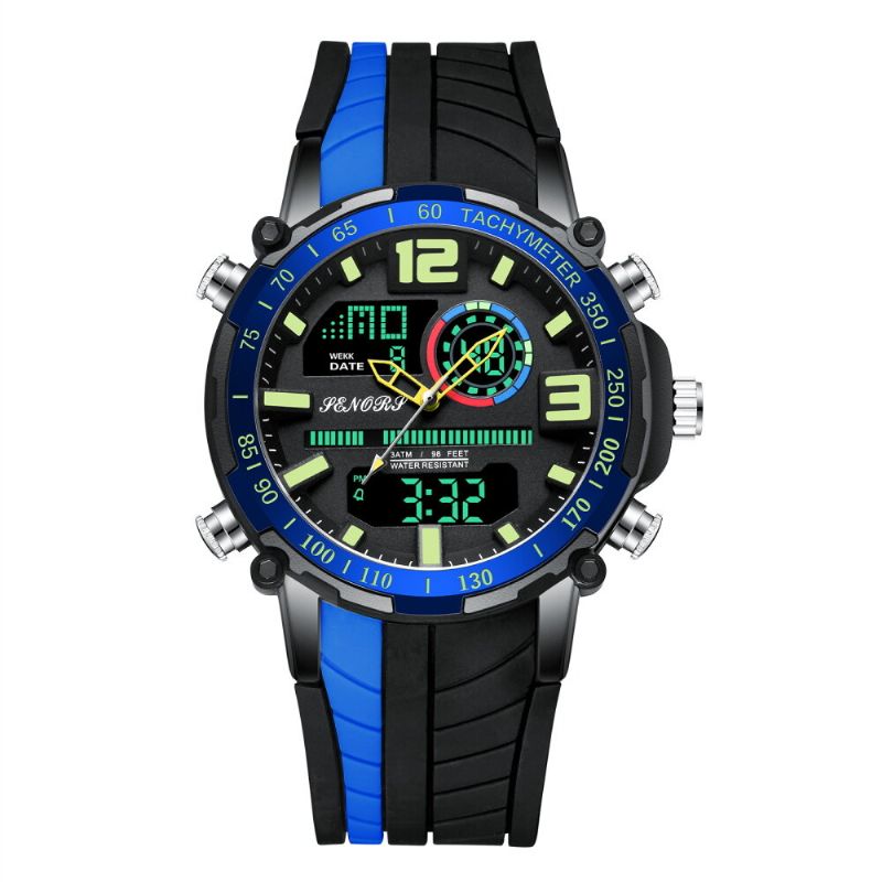 Montre Numérique À Double Affichage Sport De Plein Air Réveil Calendrier Chronographe Noctilucent Montre Étanche