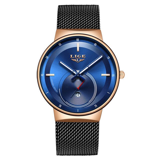 Montre À Quartz Avec Bracelet En Acier Pour Homme