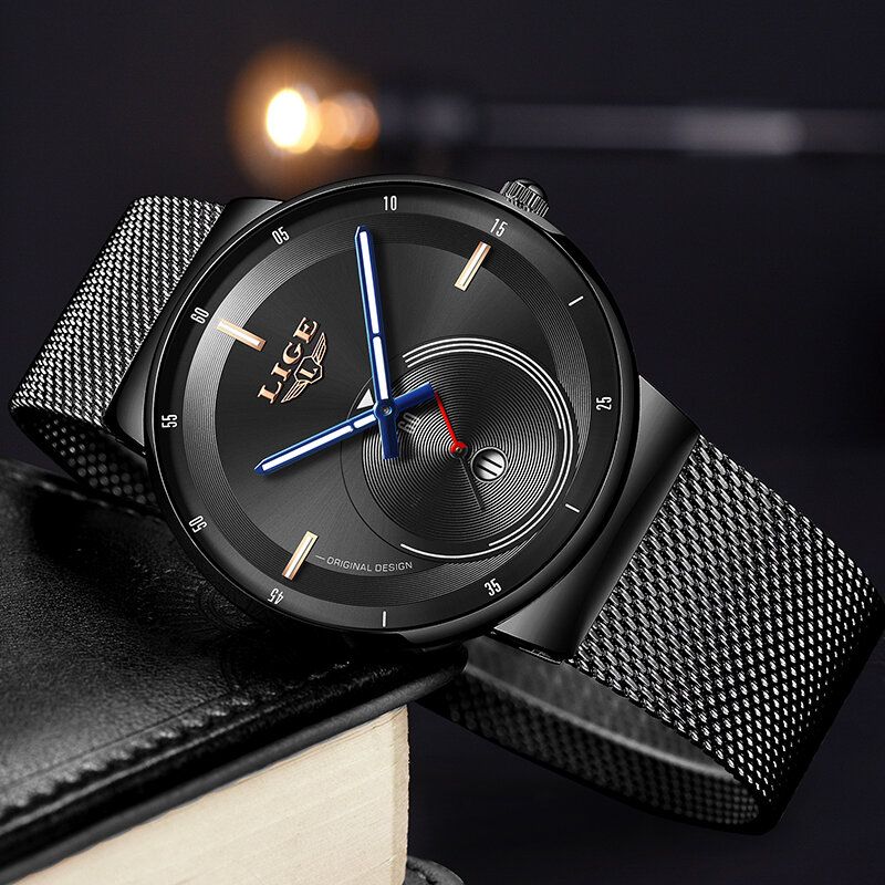 Montre À Quartz Avec Bracelet En Acier Pour Homme