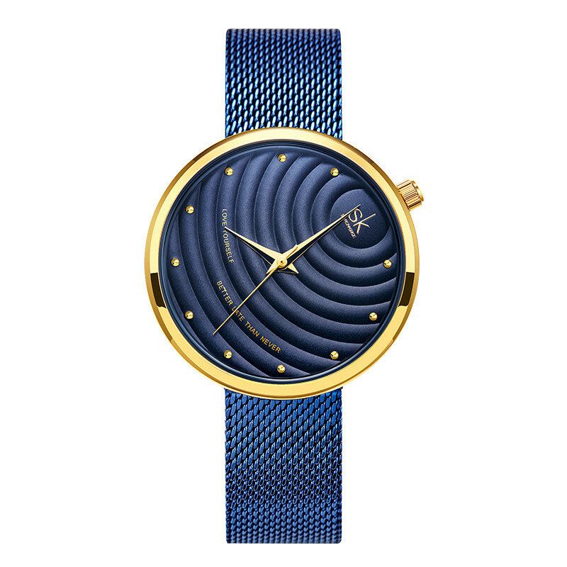 Montre À Quartz À Cadran Simple Avec Bracelet En Acier Pour Femme