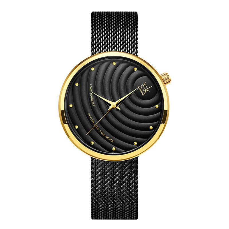 Montre À Quartz À Cadran Simple Avec Bracelet En Acier Pour Femme