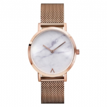 Montre À Quartz Pour Femme Avec Cadran En Marbre Et Bracelet En Acier Inoxydable