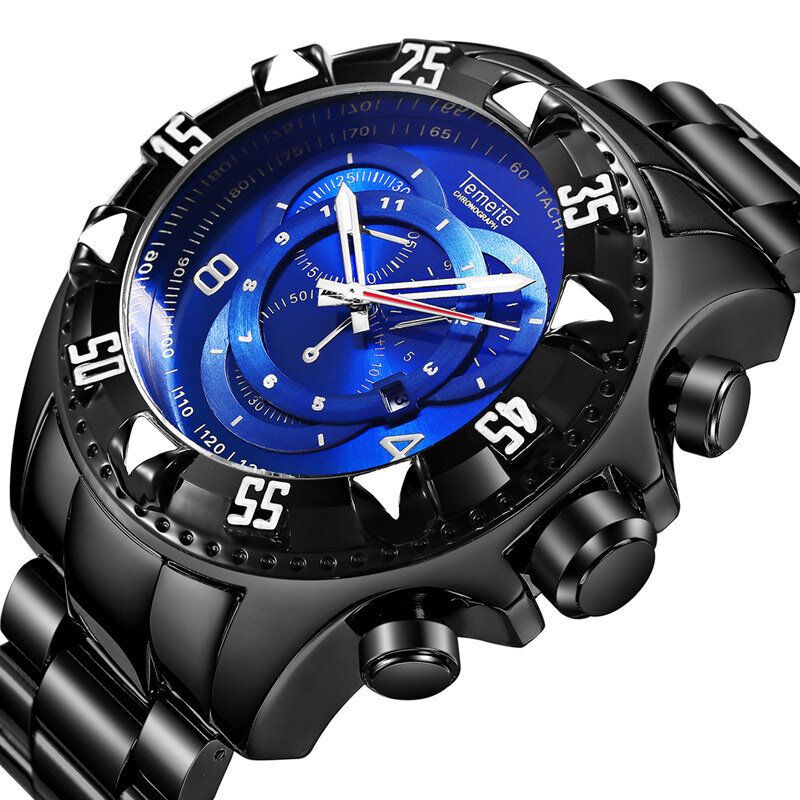 Montre À Quartz Pour Homme Avec Grand Cadran Lumineux Et Affichage De La Date