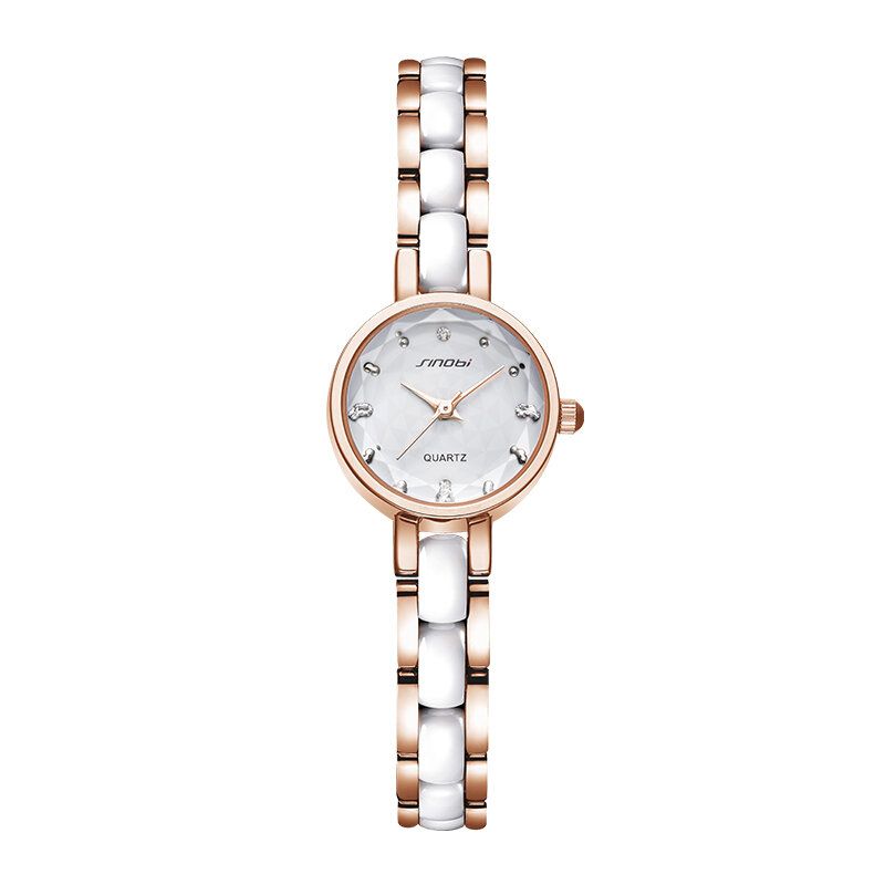 Montre À Quartz Simple À Trois Broches Avec Diamants En Cristal Pour Femme