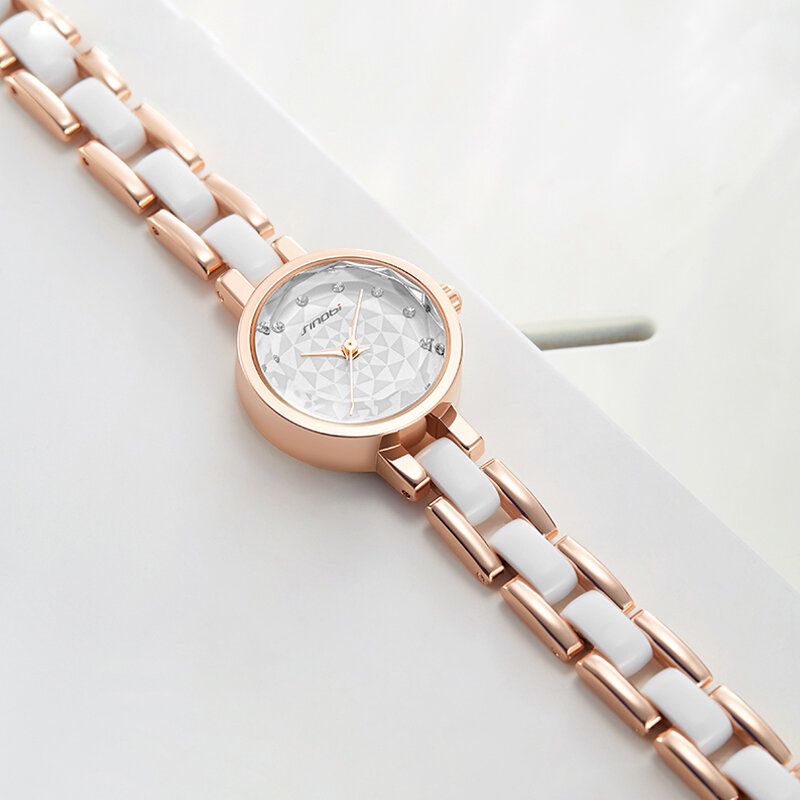 Montre À Quartz Simple À Trois Broches Avec Diamants En Cristal Pour Femme