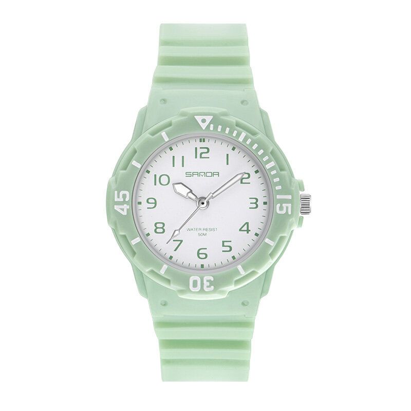 Montre À Quartz Ultra Légère Pour Femme Avec Bracelet En Silicone De Couleur Fraîche