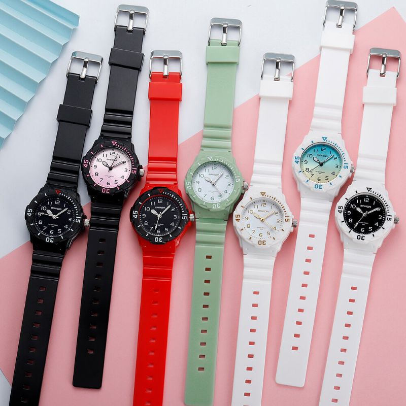 Montre À Quartz Ultra Légère Pour Femme Avec Bracelet En Silicone De Couleur Fraîche