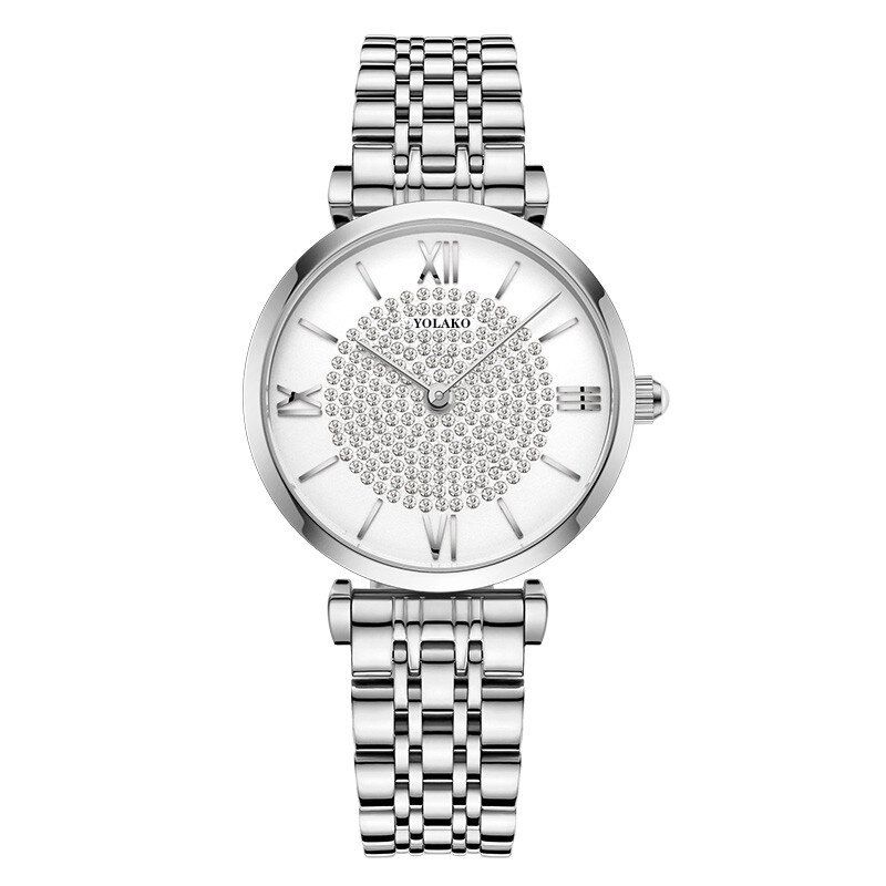 Montres Élégantes À La Mode Pour Femmes Chiffres Romains Strass Cadran Montres À Quartz