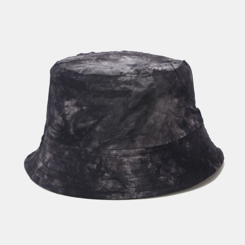 Motif De Peinture À L'encre Tie-dye Chapeau De Pêcheur Chapeau De Bassin Double Face Chapeau De Soleil Chapeau Seau